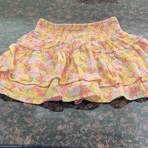 Sienna Sky Floral Mini Skirt - Pink and Yellow
